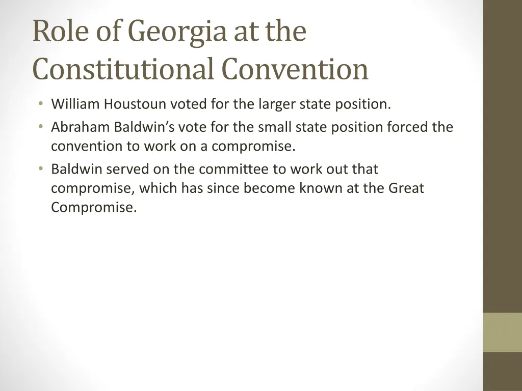 role of georgia at the constitutional convention 1