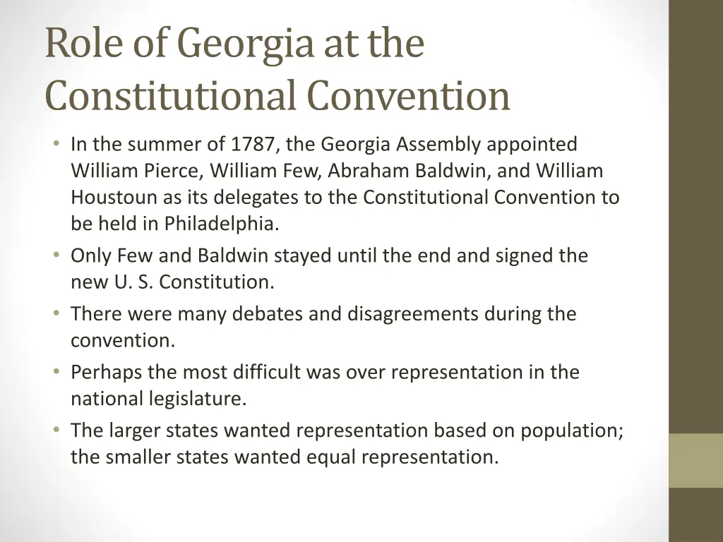 role of georgia at the constitutional convention