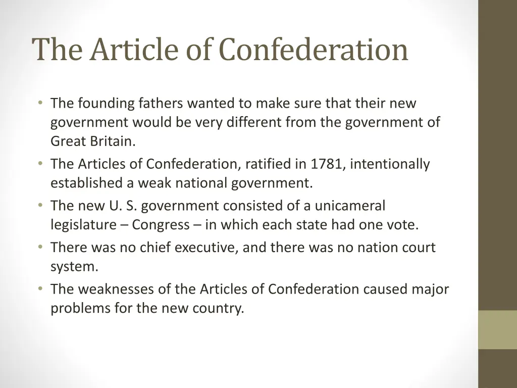 the article of confederation