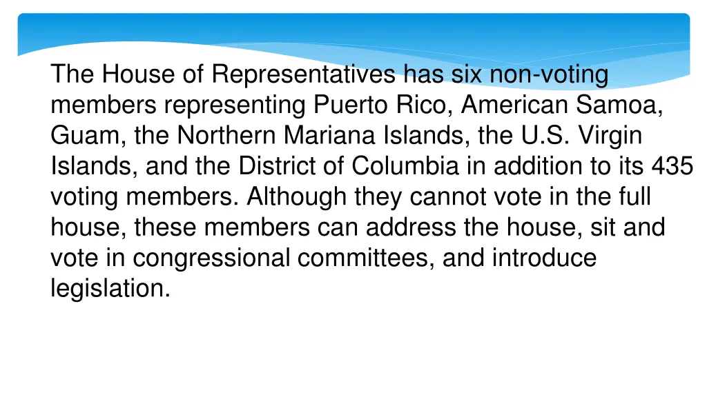 the house of representatives has six non voting