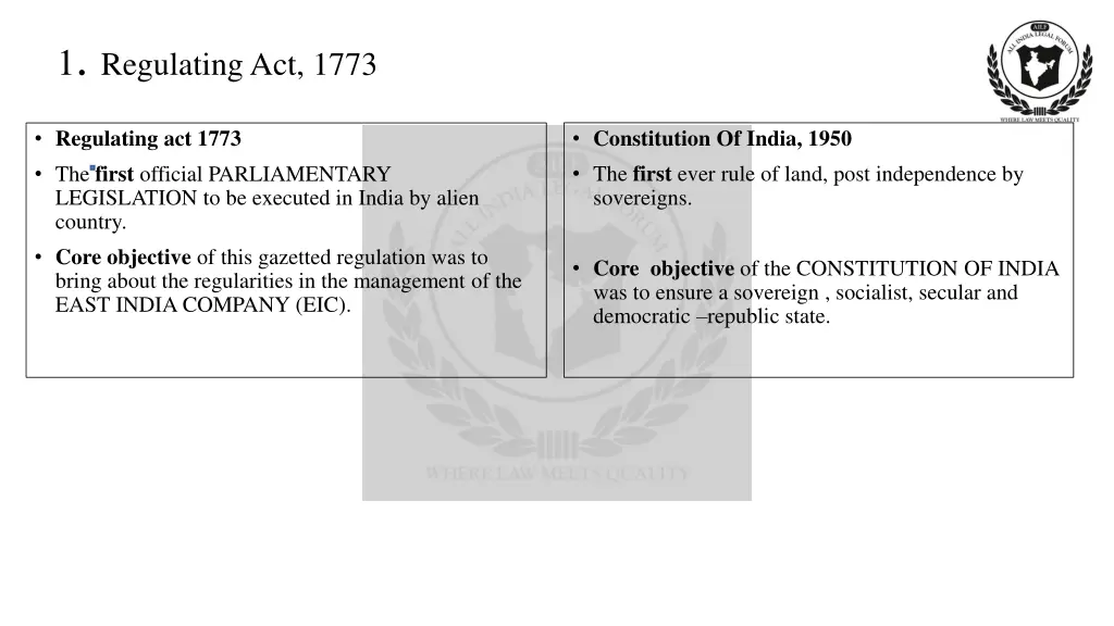 1 regulating act 1773