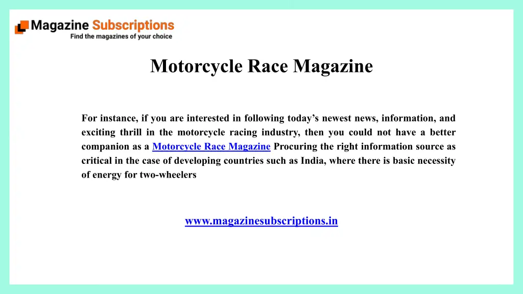 motorcycle race magazine