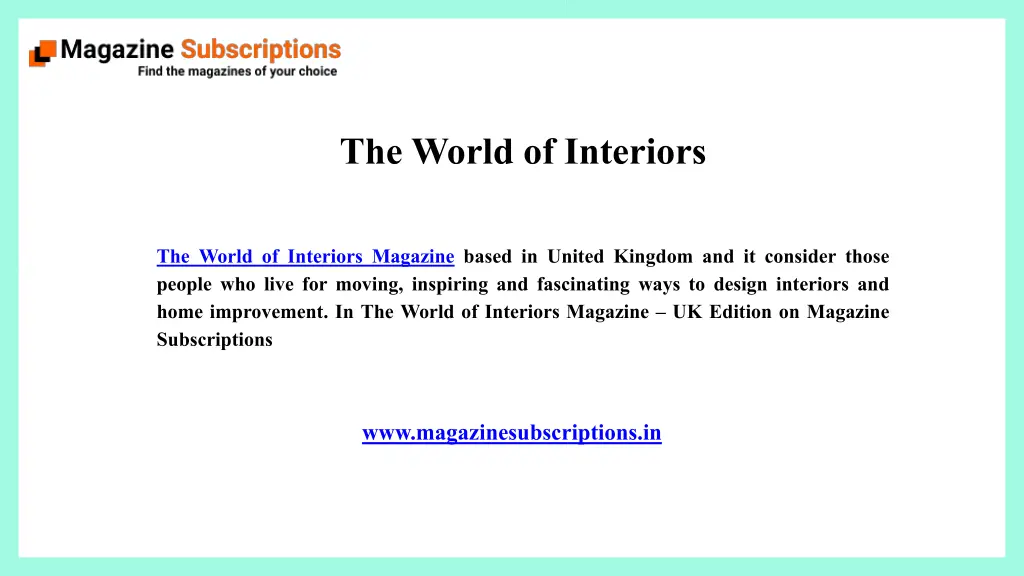 the world of interiors