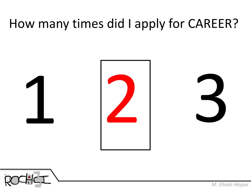 how many times did i apply for career