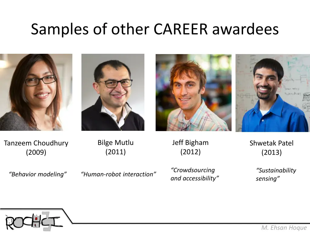 samples of other career awardees