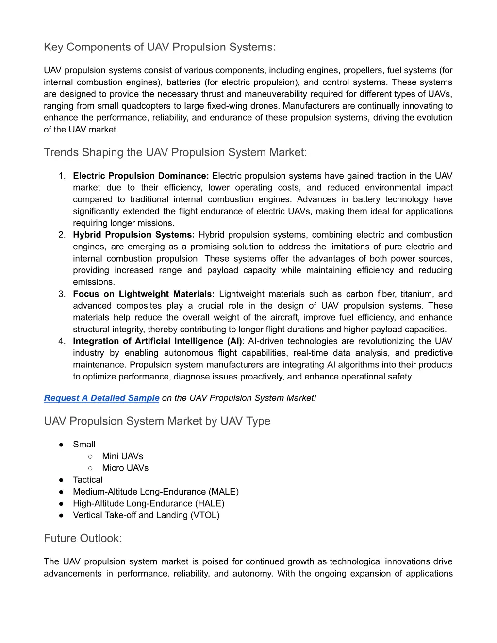 key components of uav propulsion systems