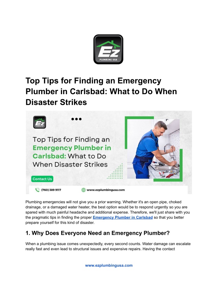 top tips for finding an emergency plumber