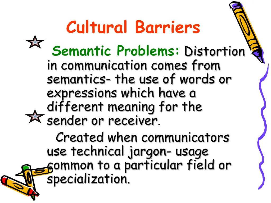 cultural barriers semantic problems distortion