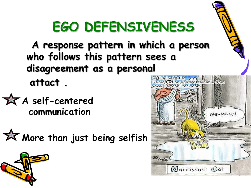 ego defensiveness a response pattern in which