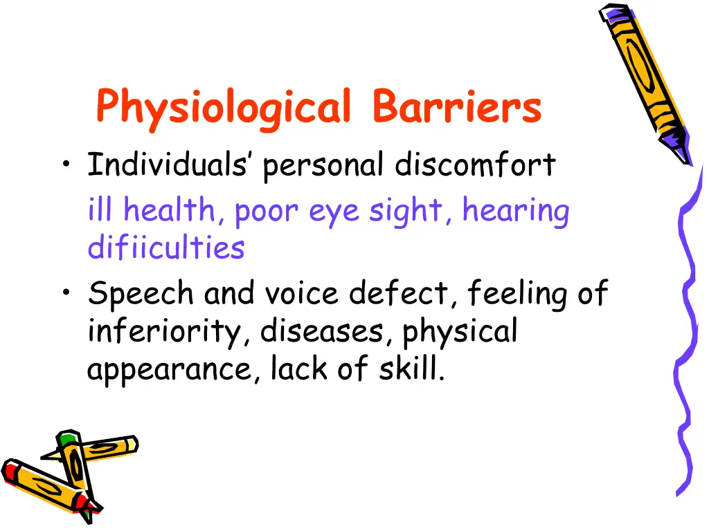 physiological barriers individuals personal