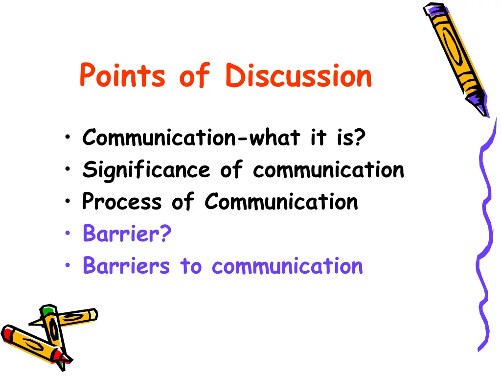 points of discussion