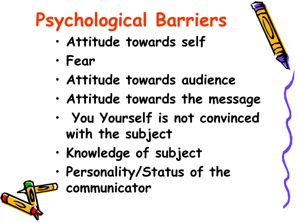 psychological barriers attitude towards self fear