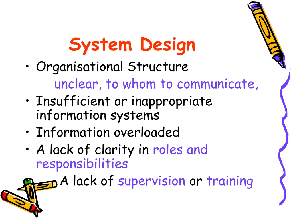 system design organisational structure unclear