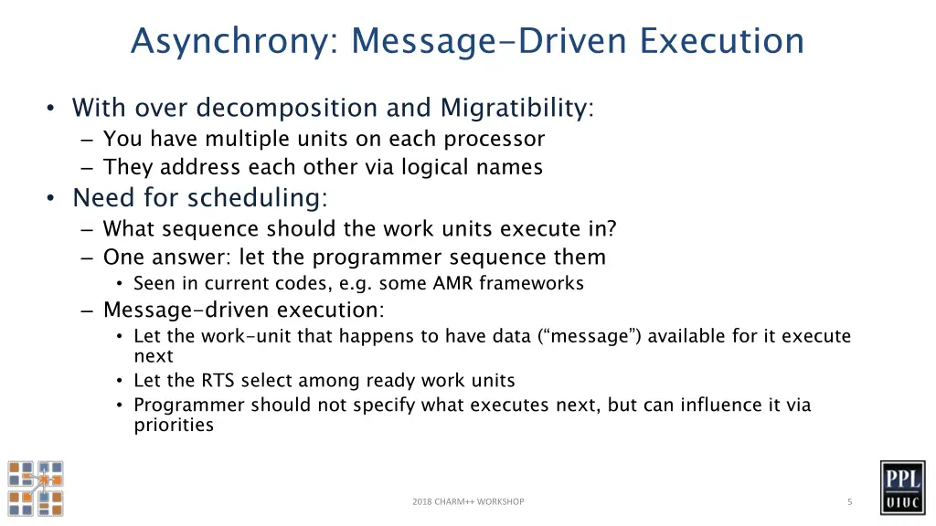 asynchrony message driven execution