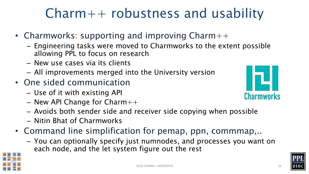 charm robustness and usability