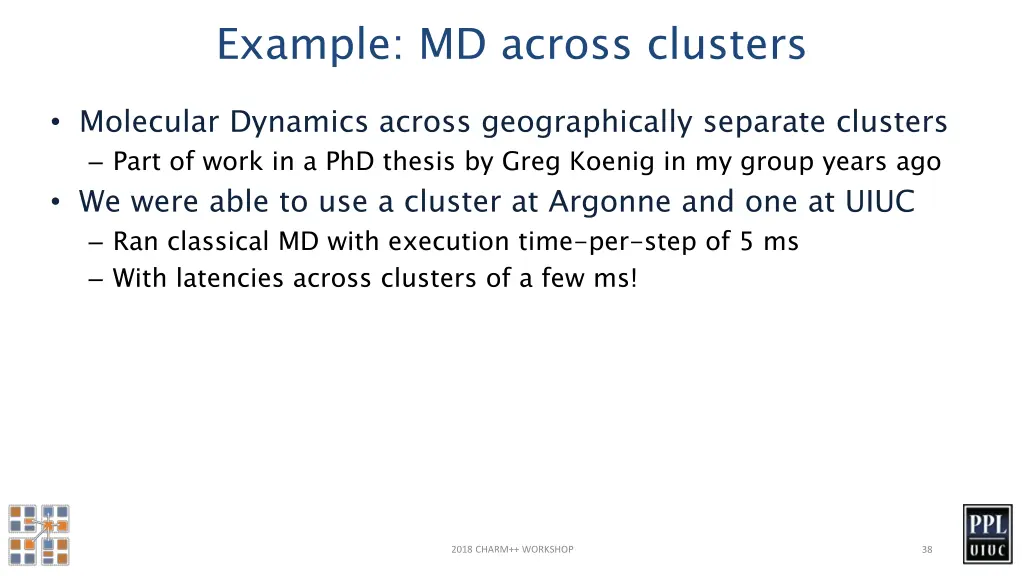 example md across clusters