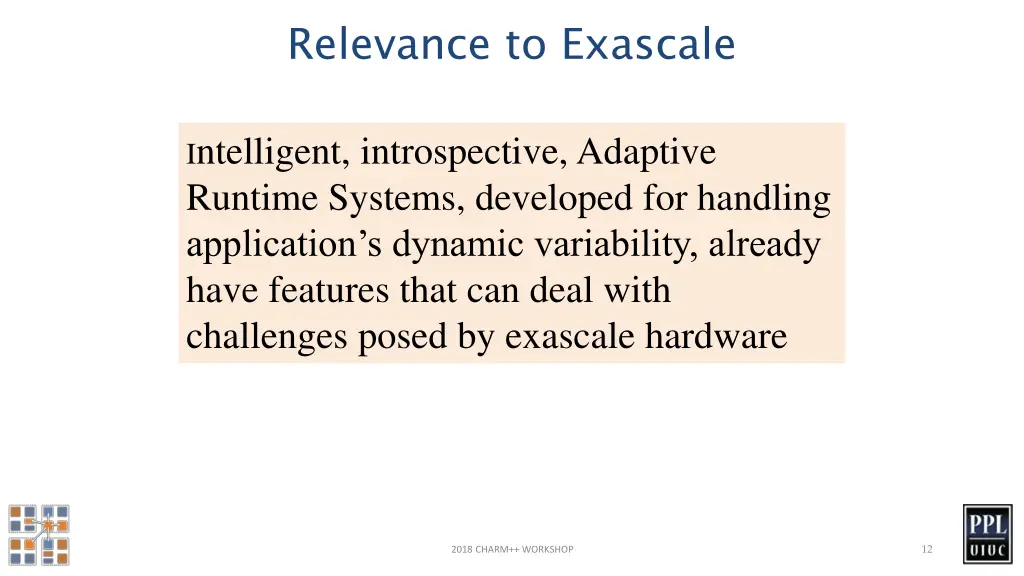 relevance to exascale