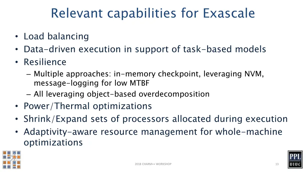 relevant capabilities for exascale