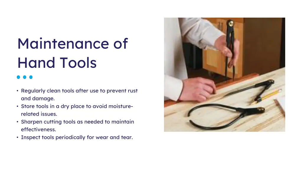 maintenance of hand tools