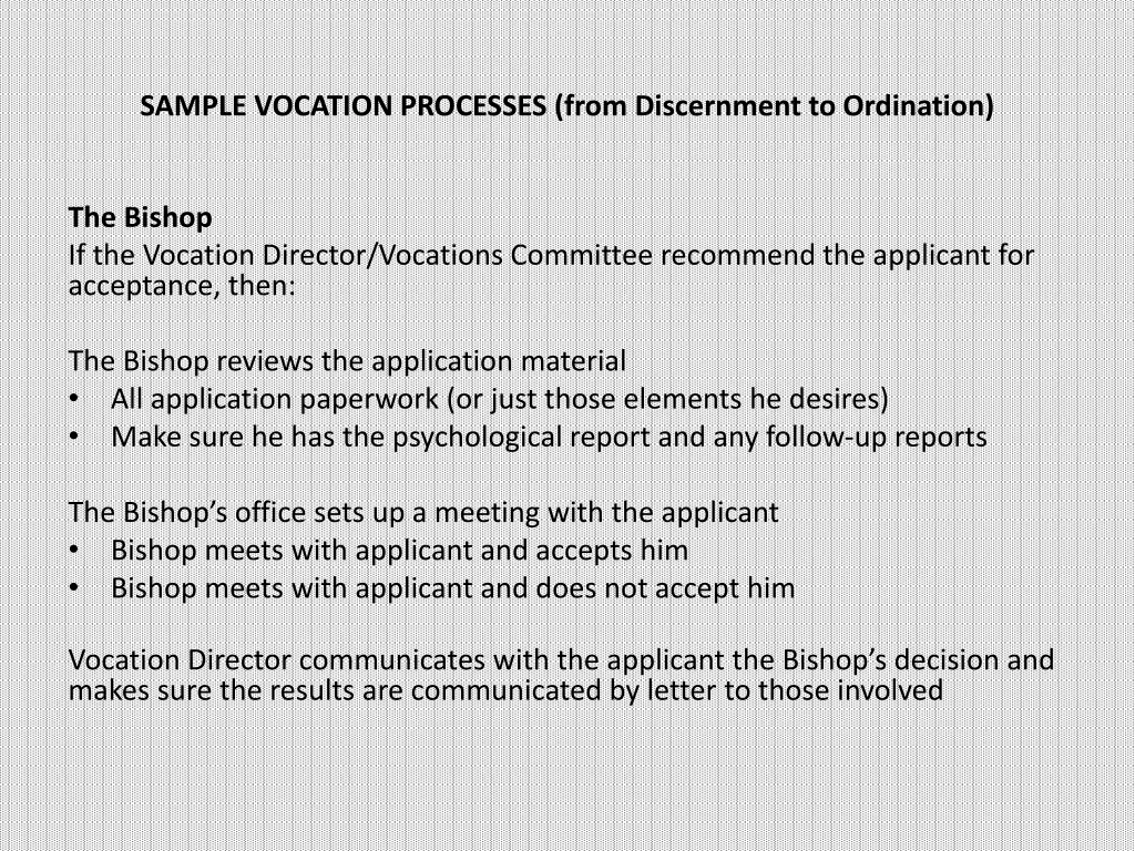 sample vocation processes from discernment 1