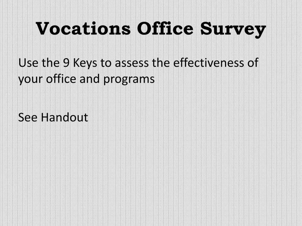 vocations office survey