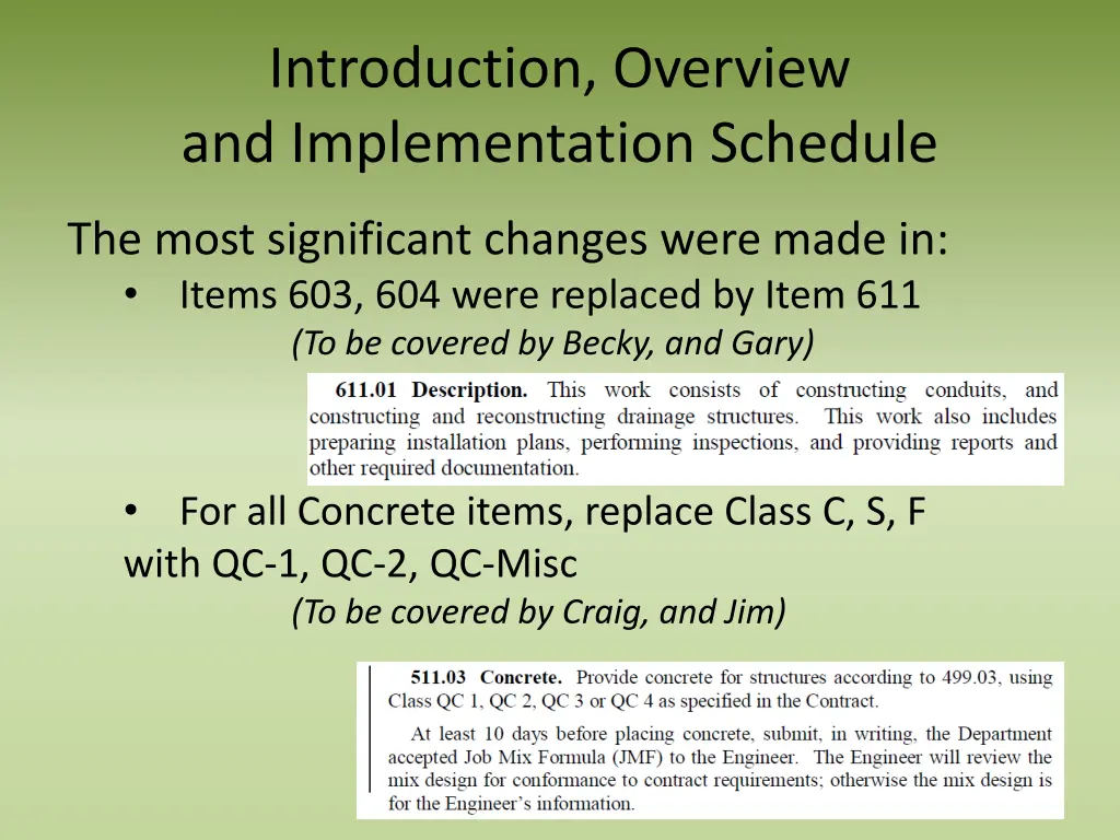 introduction overview and implementation schedule 2