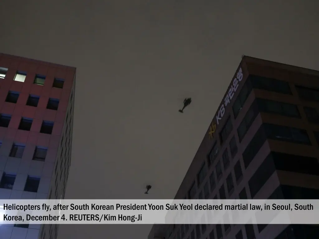 helicopters fly after south korean president yoon