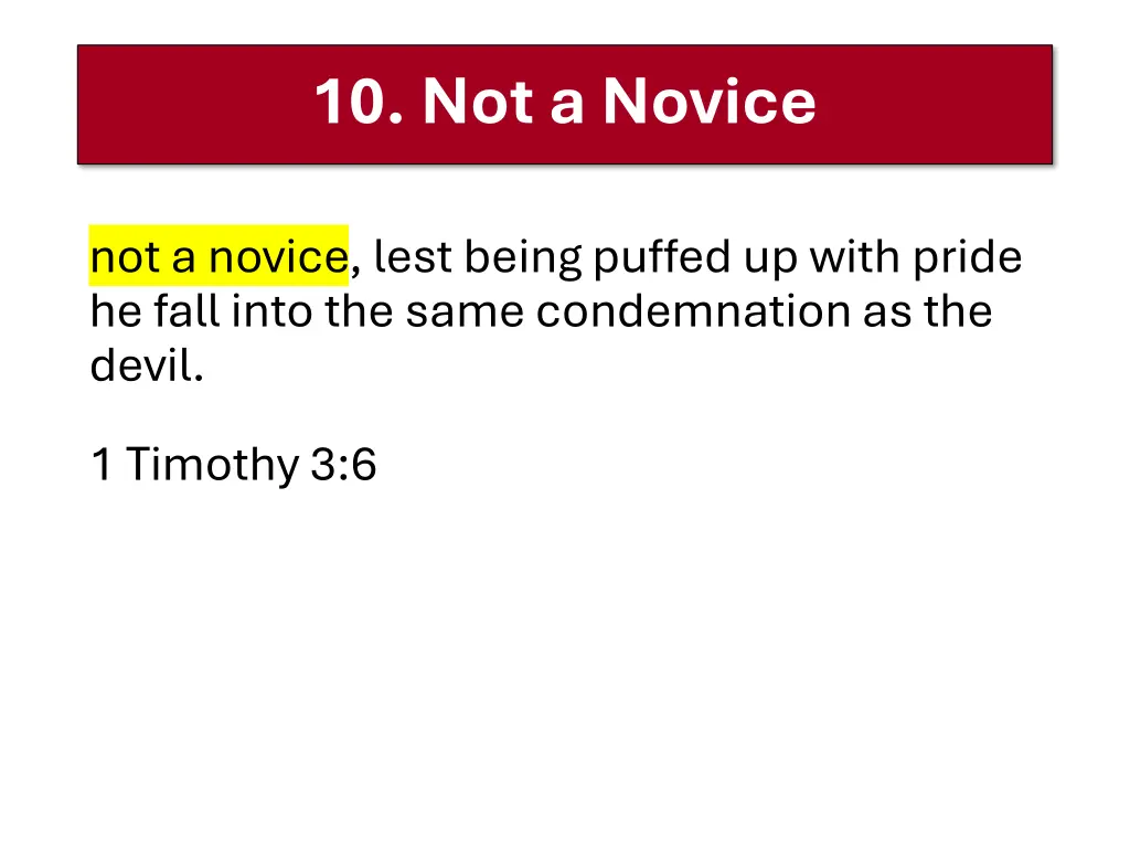 10 not a novice