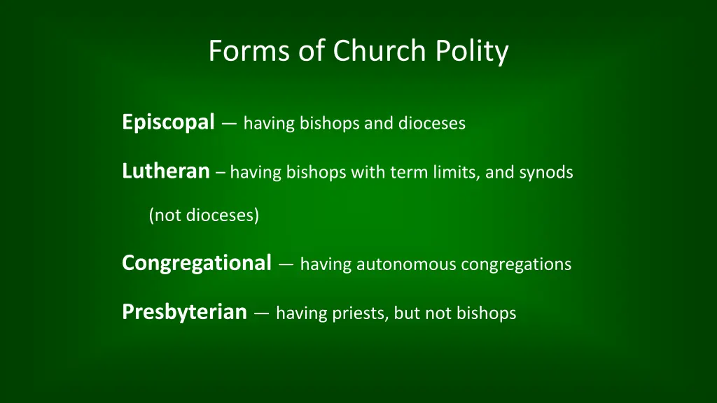 forms of church polity