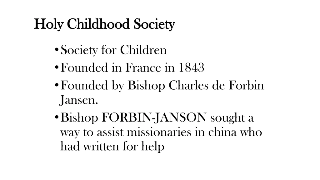 holy childhood society holy childhood society 1