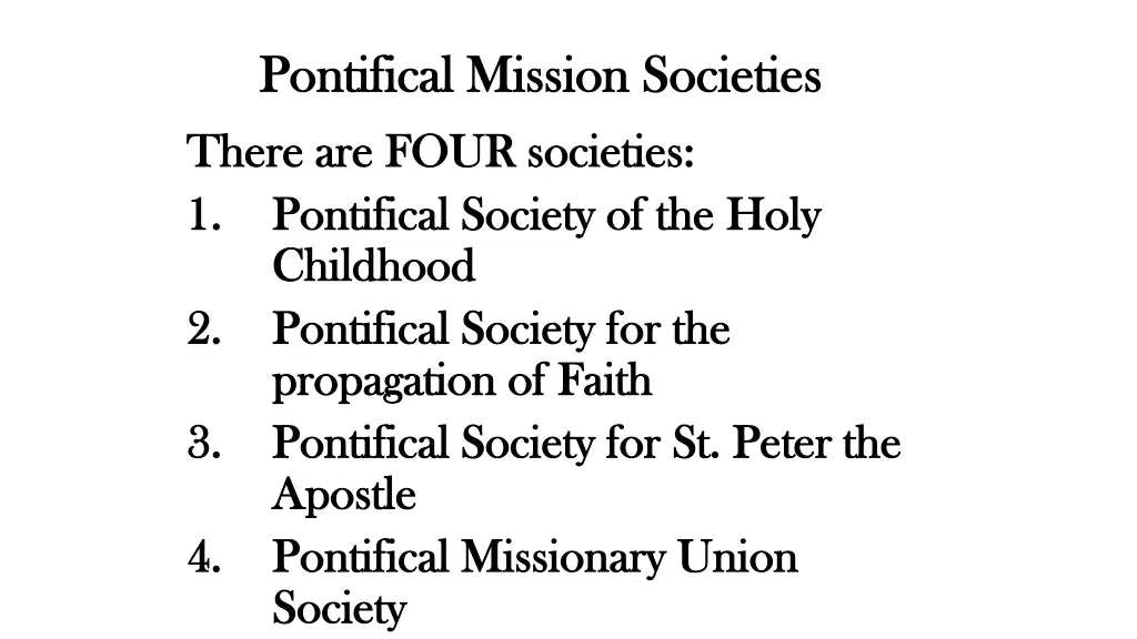 pontifical mission societies pontifical mission 1