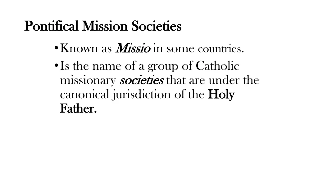 pontifical mission societies pontifical mission