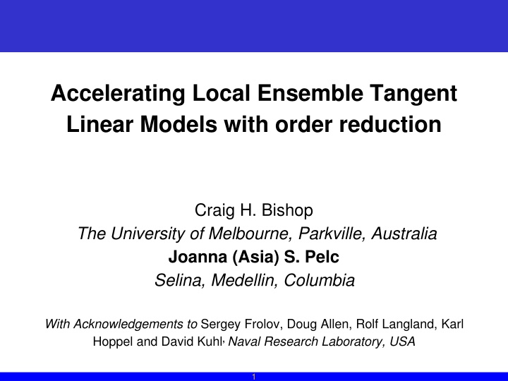 accelerating local ensemble tangent linear models