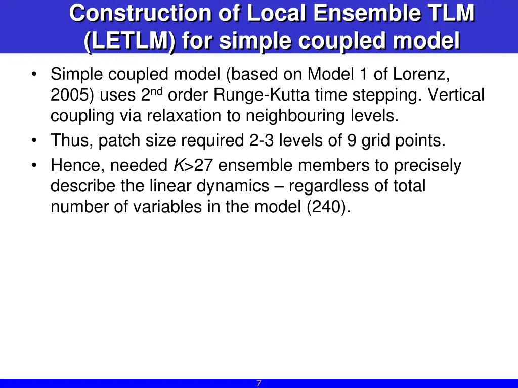 construction of local ensemble tlm letlm