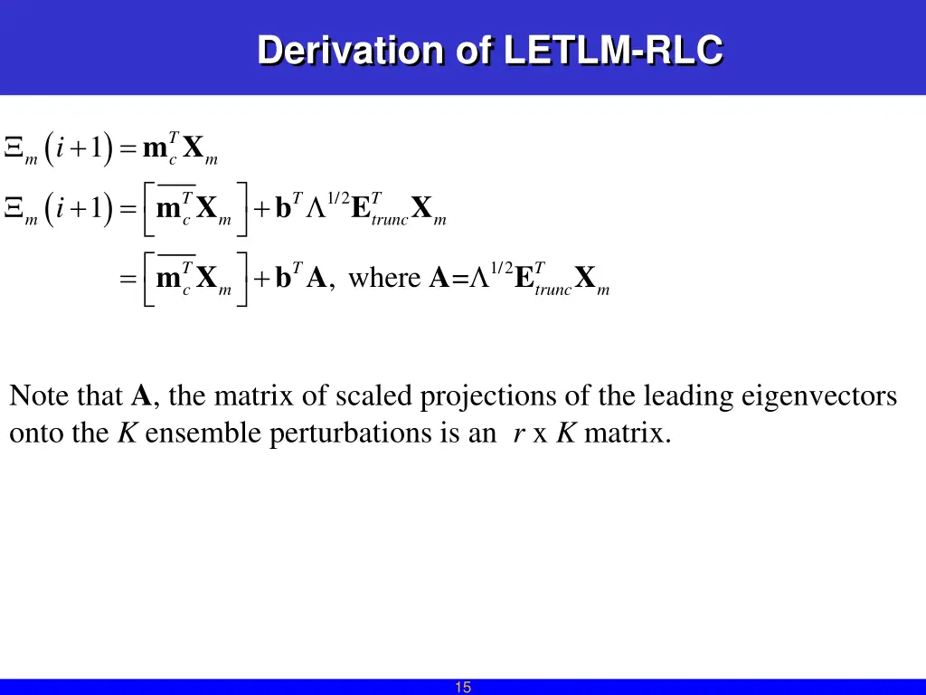 derivation of letlm rlc