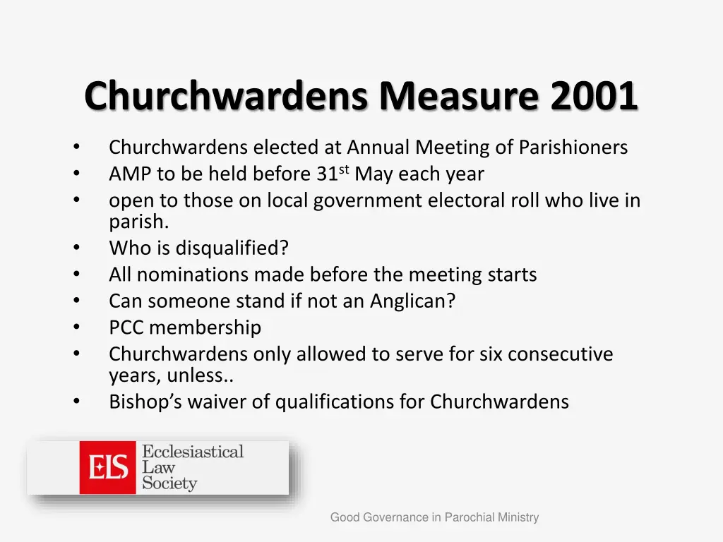 churchwardens measure 2001