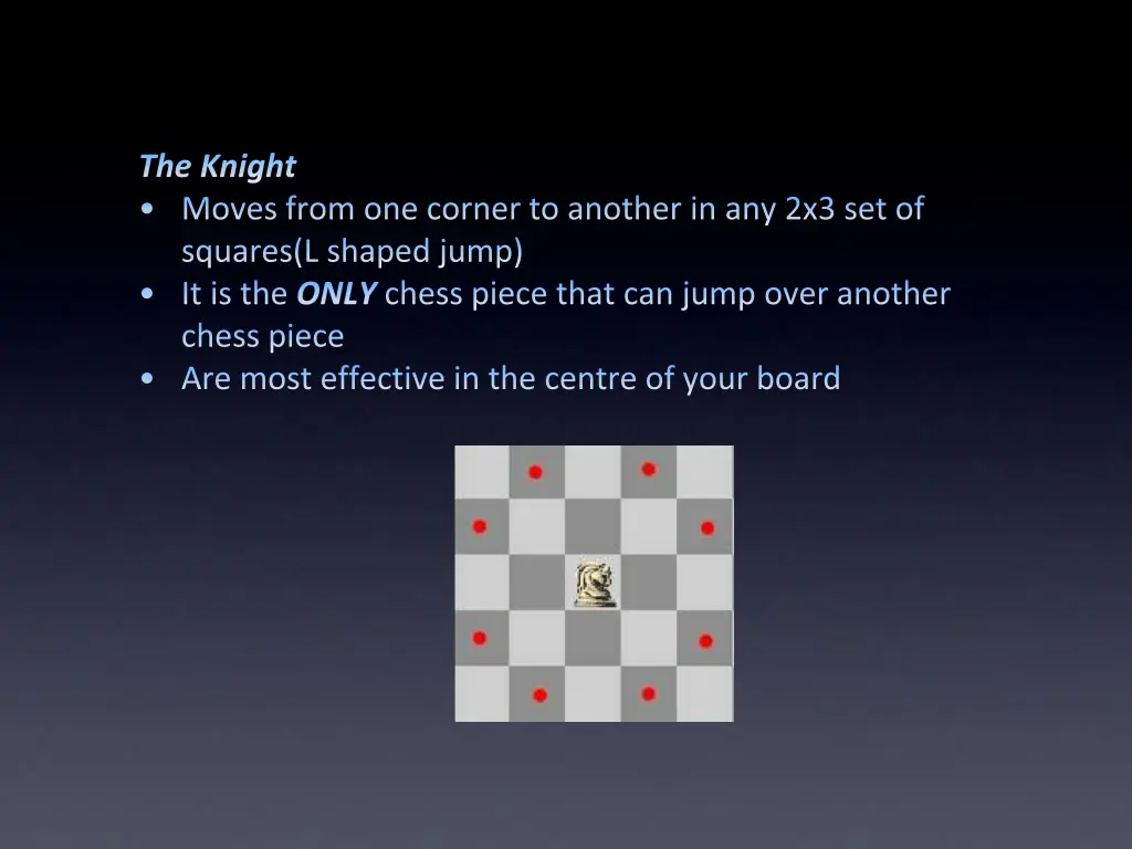 the knight moves from one corner to another