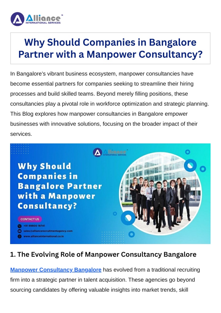 why should companies in bangalore partner with