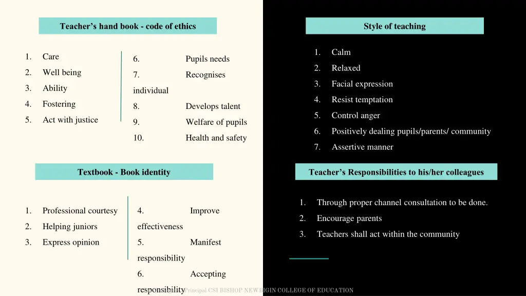 teacher s hand book code of ethics