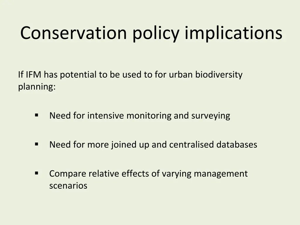 conservation policy implications