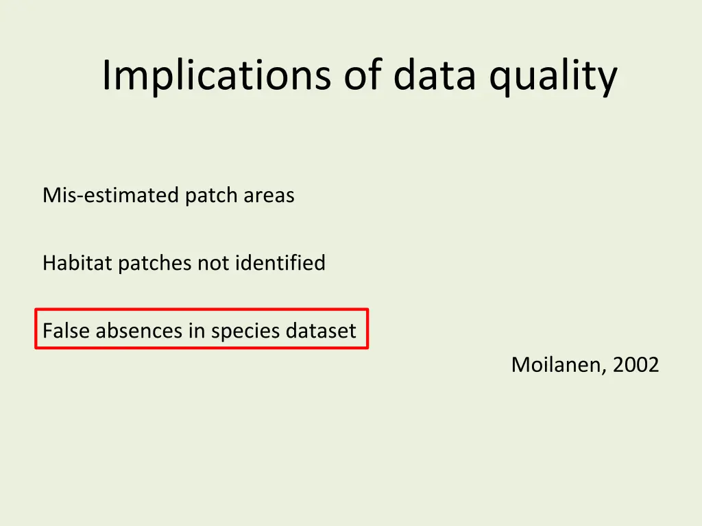 implications of data quality