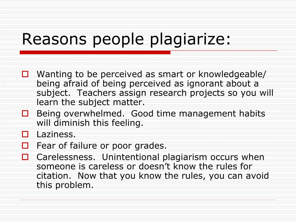 reasons people plagiarize