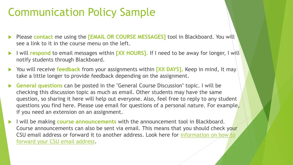 communication policy sample