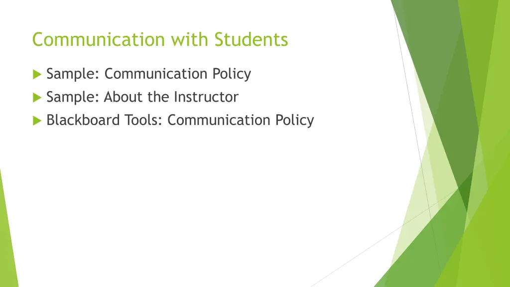 communication with students