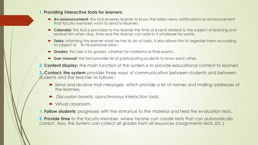 1 providing interactive tools for learners