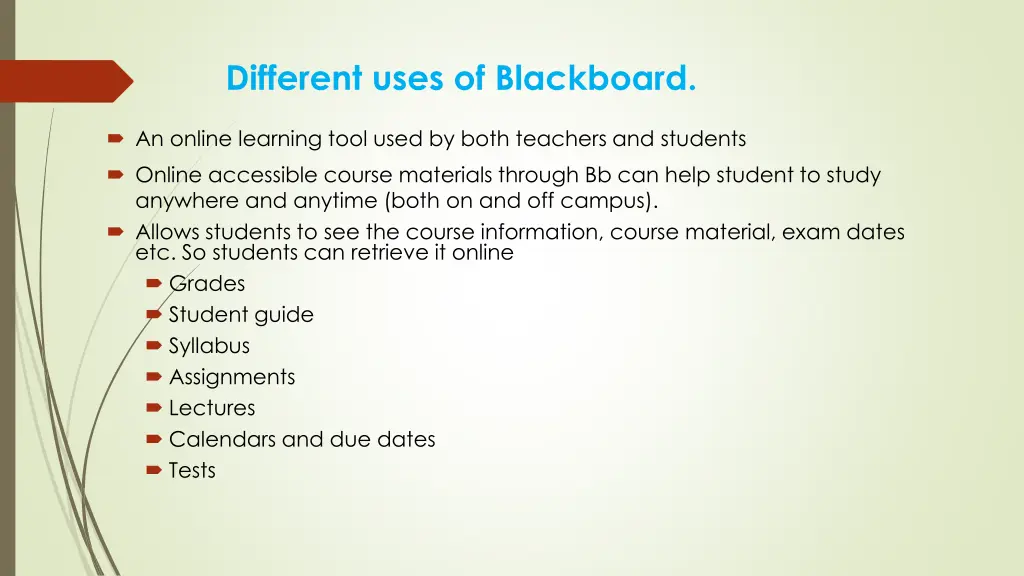 different uses of blackboard