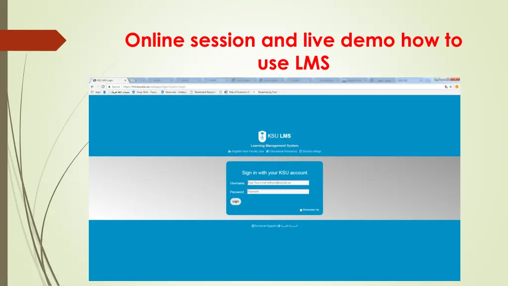 online session and live demo how to use lms