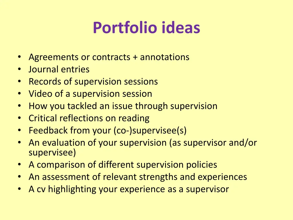 portfolio ideas