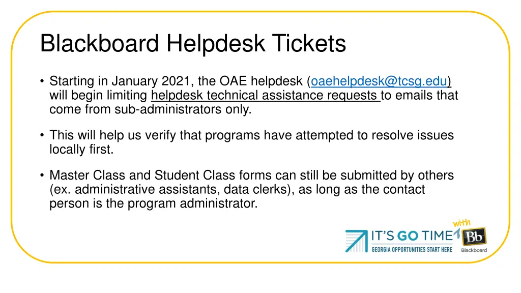 blackboard helpdesk tickets