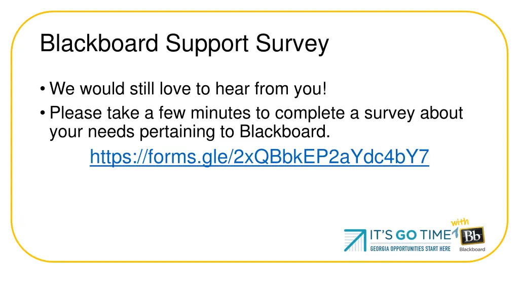 blackboard support survey